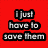Red background with black and white pixelated text blocks arranged in a , displaying phrases like "I just have to save them" and "BIGGEST BLAME FOOL IN THE"