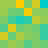 small square in varying shades of green and yellow with scattered cyan , forming a pixelated pattern