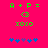 Green pixelated text and symbols on a bright pink background with blue and purple star-like shapes at the bottom.