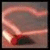 Animated pink neon-style heart shape with a red circular accent, shifting slightly across frames against a muted gray background.