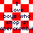 Red and white checkered background with repeated text "I Love boys who shop at abercrombie" in dark blue pixelated font.