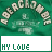 Green background with arched white text and 'MY LOVE' in green pixelated letters on a white bar, one version includes a small green heart symbol.