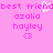 Pixelated pink background with repeated text and symbols in bright pink, featuring a white heart animation over 'best friend' text.