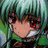 Pixelated anime-style character with teal hair and red eyes on left, next to black background with white text "Anime IM" above smaller cursive "com".