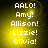 four identical displays white text on a yellow gradient background with black borders