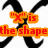 "X" is the shape in orange text over black X on white; a yellow circle with blue text "i drew through your face in" and green background; pink "PERMANENT MARKER!" on green patterned backdrop.