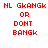 Red pixelated text arranged in two identical vertical on a white background, each containing four lines of text