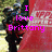 A pixelated image of a person in dark clothing holding a paintball gun, with pink text reading "I love Brittany and Paintball" over a red banner background.