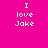 Four variations of a pixelated text graphic displaying "I love Jake" on bright pink backgrounds with purple bars, each showing different placement or highlighting of the text.