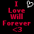 Pixelated red text on black background reads "I Love Will Forever <3" with a white heart symbol above the text.