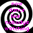Four identical spiral patterns with pink text reading 'now dance like nobodys watching' on a black and white background.