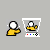 Pixelated animation of a yellow-shirted figure holding a white ball above a white container with colored dots, showing motion and color changes.