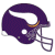 Purple football helmet with white horn and gold stripe on left, green text 'Original Icons .com' on right against dark background.