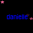 Blue text 'danielle' repeated across a black background with pink and brown star animations.