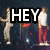 Animated sequence showing three figures on a dark stage with text overlay reading 'HEY I went To the Jonas Bros.' in bold white letters.
