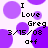 Pixelated purple and white composition with repeated text elements over circular shapes.