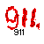 Pixelated with red '911' text, blue-shirted faces with varying expressions, and 'strong America' text on gray background