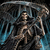 Pixelated static image of a figure in dark clothing holding a large curved blade against a blue and black background.