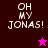 Pixelated text "OH MY JONAS!" appears in four quadrants with varying background colors and star symbols.