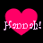 Four pink heart shapes with 'Hannah!' text, two showing pixelated blur effects on the hearts and text.