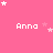 Pink background with white text 'Anna' repeated in a , surrounded by white and light pink stars