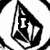 Black-and-white pixelated icon with four circular sections containing text and symbols: 'I', 'Love you', 'Mady', and '<3'.