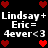 Black background with white text reading "Lindsay + Lindsay + Eric = 4ever<3" surrounded by red pixelated hearts in a static layout.