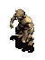 Pixelated character in multiple running poses with shadow, beige skin tone on gray background.