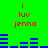 Green background with red text 'i luv jenna' and blue horizontal bars in two mirrored arrangements, animated to shift between top and bottom positions.