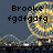 Pixelated image with dark blue background, black text reading 'Brooke' and 'fgdfgdfg', and a large colorful pixelated sphere on the right.