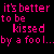 Pixel art collage featuring text, lips, and a blonde character with blue eyes in various poses.