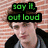 Six- of a person with brown hair against a brick wall, with overlaid text in green, blue, and red