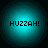 Four identical cyan circular icons with black text "HUZZAH!" arranged in a on dark background