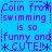 Blue background with repeated purple text reading "Colin from swimming is so funny and CUTE!!" surrounded by asterisks, arranged in a pattern