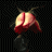 Animated pixel art of a red and beige fortune cookie with text changing across frames, set against a black background.