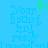 A static image with a light blue background featuring a green pixelated heart symbol above faint, semi-transparent text reading "Your rating is not really important" in a stylized font.