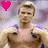 Two identical pixelated figures with light hair and white shoulder pads, one with a pink heart above left head, the other with blue heart above right head.