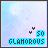nine identical pixelated icons with light blue backgrounds, each displaying 'GLAMOROUS' text and a small heart symbol above the number 50