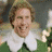 Animated sequence showing a character in green elf attire with white collar, displaying text overlays about toilets.