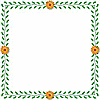 Six distinct square frame designs arranged in a , each with unique decorative borders and central white spaces