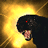 Animated contact sheet showing a black panther's head with glowing red eyes and open mouth against a golden-yellow background, displayed in three frames across a 2x2 grid layout.