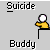 Animated pixel art of a yellow figure with white head performing actions under text labels.
