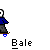 Pixelated character in blue shirt and gray pants performing a skateboard trick sequence with text 'Bale' below each frame.