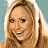 A 4-frame contact sheet of a pixelated animated icon featuring a woman with long blonde hair in three different expressions and a text logo on the right side.