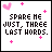 A 5x5 contact sheet of animated frames showing a pixel art icon with pink hearts and text that changes from "SPARE ME JUST, THREE LAST WORDS." to "'Love You.' IS ALL SHE HEARD."