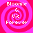Four identical pixelated display 'Bloomie & Vic Forever' text over pink and red spiral backgrounds with no visible animation changes