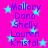 A static image with a bright pink background and light blue stars, displaying repeated names in purple text.