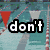 Six pixelated display sports-themed backgrounds with bold black text reading 'don't give up fight for your dreams' across them
