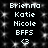 Static pixel displays repeated text and symbols on black background with white dots