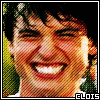 Six show a person with dark hair and bangs in various expressions, including smiling widely, winking, and touching their face, with 'CLOIS' text at the bottom of each